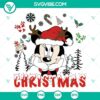 Minnie Mouse Santa Hat Christmas SVG design featuring Disney Minnie Mouse in a festive holiday outfit. File for crafting projects.