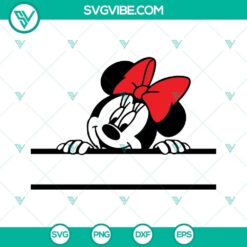 Minnie Mouse split monogram frame SVG design for crafts and DIY projects, perfect for Disney fans and personalizing items.