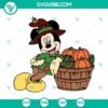 Minnie Mouse Thanksgiving Halloween SVG with pumpkin, turkey, and spiderweb, ideal for Cricut projects. PNG, DXF, EPS included.