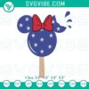 Minnie Mouse USA flag and ice cream embroidery designs, Disney 4th of July file for digital products.
