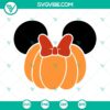 Minnie Mouse Halloween design SVG with pumpkin. Perfect for crafts, parties, and decor. Available for instant download.