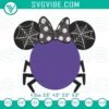Minnie Mouse Halloween embroidery design with spiders, cute and spooky digital file for crafts.