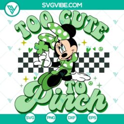 St Patrick’s Day Minnie Mouse SVG featuring a lucky shamrock design. Perfect for Cricut & crafting projects. Download now!