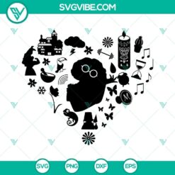 Mirabel Madrigal Encanto heart logo SVG images depicting Disney Encanto character design for digital use.