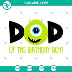 SVG files of Mom and Dad of Birthday Boy Mike Wazowski from Disney Monsters, perfect for birthday party decorations.