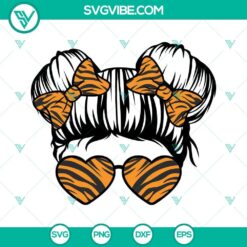 Tiger print bandana sunglasses SVG download featuring Mom Life Kid Life design, perfect for a stylish Tiger Mom. Ideal for crafting projects.