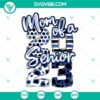 Trendy "Mom of a Senior 2023" black and blue SVG files for Senior Moms, perfect for proud moms of 2023 graduates.