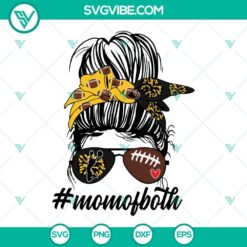 Cheer and football themed SVG images in black and yellow gold team colors for proud moms.