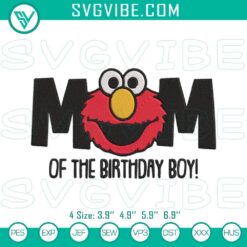 Elmo embroidery designs for a Muppet birthday party, perfect for mom of the birthday boy. Cute and lively character designs.