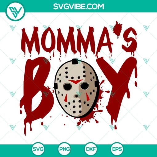 Jason Voorhees "Momma's Boy" SVG cut file for Cricut - PNG, DXF, and EPS formats available for instant download.