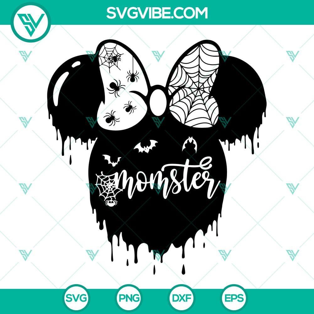 Momster SVG, Minnie Mouse Halloween SVG, Halloween Mom SVG Minnie Mouse Halloween Momster SVG Download featuring Halloween-themed designs ideal for crafting projects.