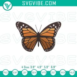 Monarch Butterfly Embroidery File, Butterfly Machine Embroidery Design
