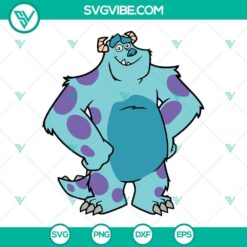 Monsters Inc SVG file featuring James P Sullivan cartoon character. Perfect for crafts and digital designs.