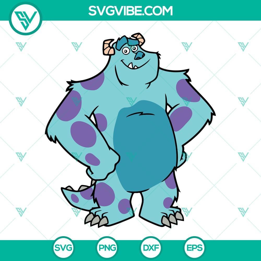Monsters Inc SVG, James P Sullivan SVG, Cartoon SVG Monsters Inc SVG file featuring James P Sullivan cartoon character. Perfect for crafts and digital designs.