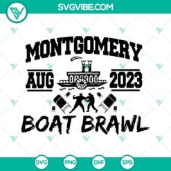 Montgomery Alabama Boat Brawl 2023 SVG images with PNG, DXF, EPS files, featuring a dynamic and customizable design for digital projects.
