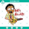 Rick and Morty themed Texas Chainsaw Massacre SVG download featuring Morty dressed as Leatherface. Ideal for fans.