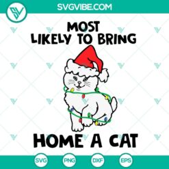 Funny Christmas Cat SVG download, perfect for cat lovers. Best for craft projects.