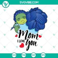 Mothers Day SVG file with Luca and Mom, Mom I Love You design, SVG download images for Mother's Day crafts and projects.