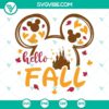 Mickey Mouse themed Hello Fall SVG for Cricut, featuring autumn mouse ears design perfect for crafting projects.