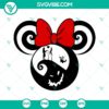 Jack Skellington and Sally inspired mouse ears SVG images for crafting, Halloween designs.
