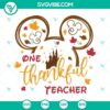 Mouse Ears One Thankful Teacher SVG files perfect for back to school designs with hello text. Great for teacher craft projects.
