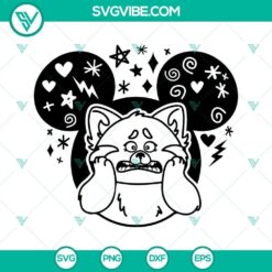 Red Panda Mei Lee themed mouse ears SVG clipart for Turning Red fans, featuring cute and colorful design elements.