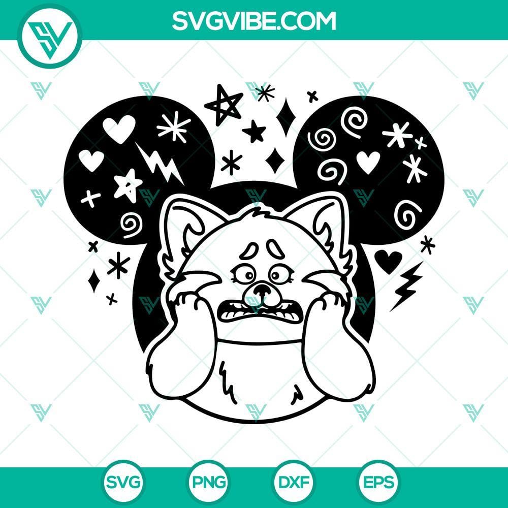 mouse-ears-turning-red-panda-mei-lee-svg-turning-red-svg-clipart-instant-digital-download-7-mockup.jpg Red Panda Mei Lee themed mouse ears SVG clipart for Turning Red fans, featuring cute and colorful design elements.