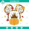 Mouse head fall pumpkin SVG file design with Hello Fall and Disney elements. Perfect for Cricut projects.