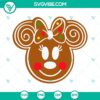 Mouse Head Gingerbread Christmas SVG bundle with Mickey and Minnie Mouse designs for holiday crafts and decorations.