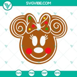 Mouse Head Gingerbread Christmas SVG bundle with Mickey and Minnie Mouse designs for holiday crafts and decorations.