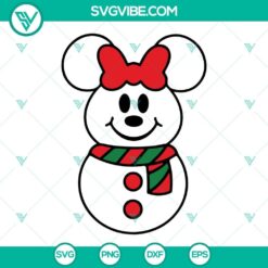 Mouse Snowman Christmas SVG Image, Disney Mickey Minnie Snowman SVG Files 2