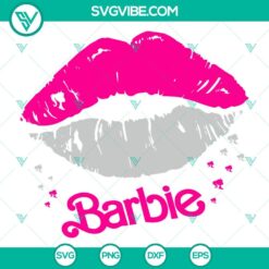 Barbie lips SVG image with movie kiss design for Cricut, Barbie-themed crafting projects.