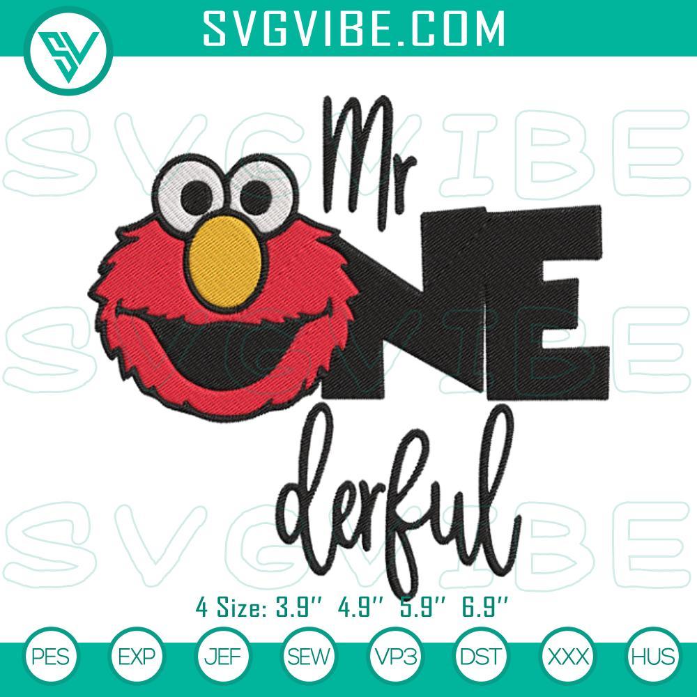 Mr Onederful Birthday Elmo Machine Embroidery Design Files Mr. Onederful Birthday Elmo Machine Embroidery Designs featuring Muppet Birthday Pattern, cute and colorful design for digital crafting projects.
