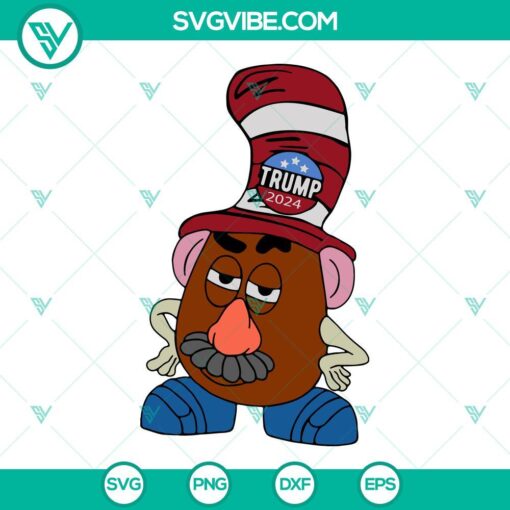 Trump 2024 Mr. Potato Head SVG design, Make America Great Again images for download in PNG and DXF formats.