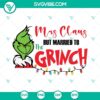 Mrs Claus & Grinch face SVG files for Merry Christmas crafts. Unique holiday design with Mrs Claus married to the Grinch in green colors.