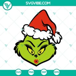 Mrs Grinch face SVG files for Christmas, featuring a Grinch girl design. High-quality festive Grinch SVG image for crafts.