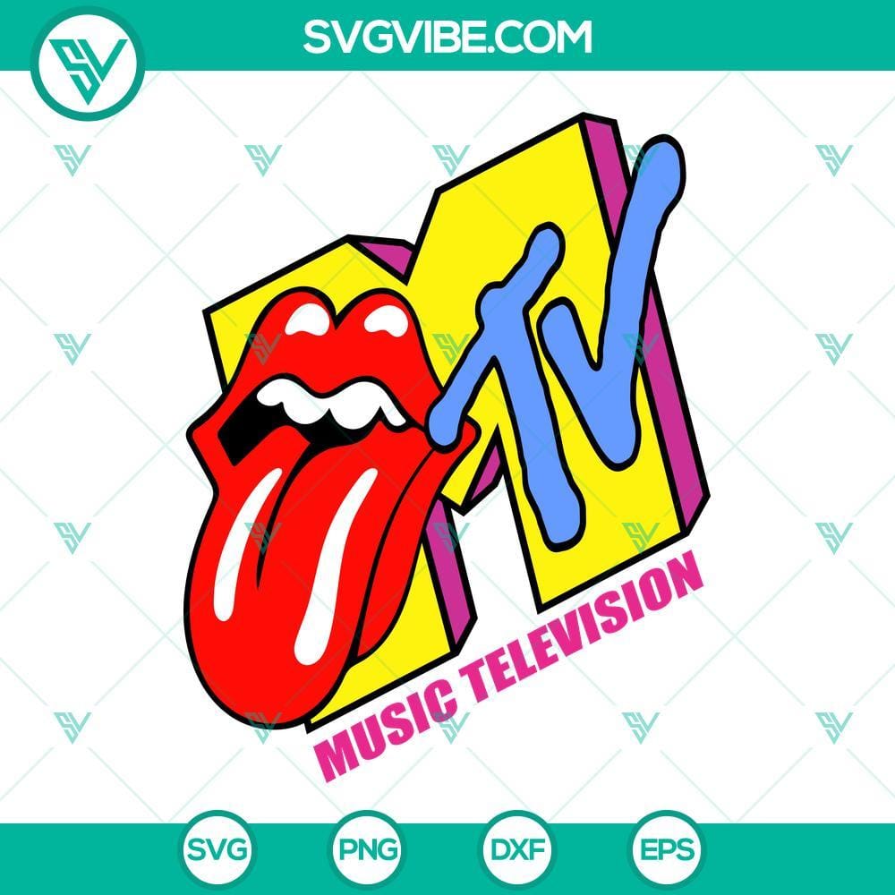 MTV Music Television Lips Logo SVG PNG DXF EPS Digital File MTV Music Television iconic lips logo SVG, PNG, DXF, EPS digital file download - pop culture design for music enthusiasts.