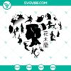Mulan Disney SVG file with Mulan characters and heart design for download.
