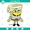 Spooky Spongebob Halloween SVG cut files for crafts, with mummy horror theme. PNG, DXF, EPS formats included. Perfect for Halloween projects.