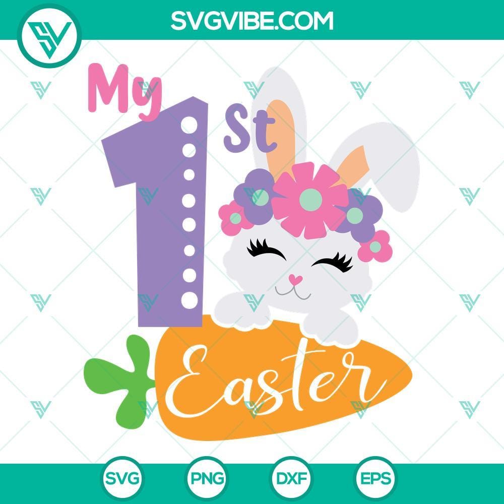 my-1st-easter-svg-my-first-easter-bunny-svg-baby-girl-easter-svg-dxf-eps-png-cut-files-newborn-clipart-silhouette-cricut-3-mockup.jpg My 1st Easter Bunny Svg celebrating baby girl's first Easter, perfect for Easter crafts and decorations.
