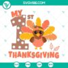 Baby girl's 1st Thanksgiving SVG file with fall theme for digital crafting projects. Ideal for baby thanksgiving outfit or decorations.