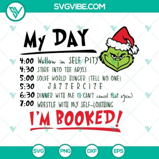 Brooked Grinch SVG files with Christmas theme in PNG, EPS, DXF formats for holiday crafts and projects.
