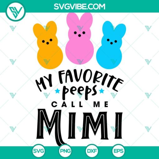 Mimi-themed Easter Bunny SVG designs for download in PNG, DXF, and EPS formats, featuring cute bunny illustrations.