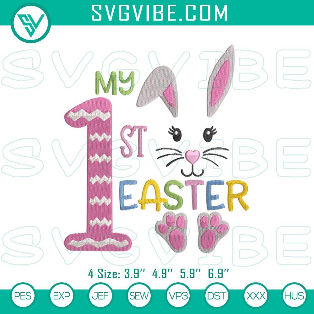 My First Easter Bunny Embroidery Designs, My 1st Easter Embroidery Designs My First Easter Bunny Embroidery File perfect for 1st Easter, with cute bunny design in pastel colors, ideal for Easter crafts and projects.