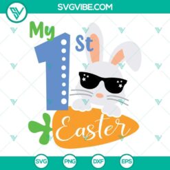 My First Easter SVG with Baby Boy Bunny Carrots, perfect for Easter crafting projects.