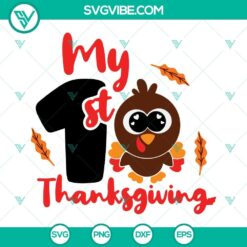 My First Thanksgiving SVG Download, 1st Thanksgiving SVG Images, Baby Turkey SVG Image