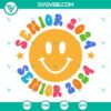 My Last First Day Senior 2024 SVG Download featuring a groovy back to school design. Perfect for seniors starting school.