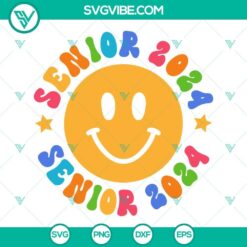 My Last First Day Senior 2024 SVG Download featuring a groovy back to school design. Perfect for seniors starting school.