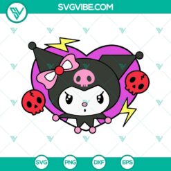 My Melody and Kuromi heart SVG files bundle, featuring cute Sanrio cartoon characters in digital format for crafting.