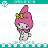 My Melody embroidery file with kawaii Sanrio pattern, perfect for cute crafts and projects.